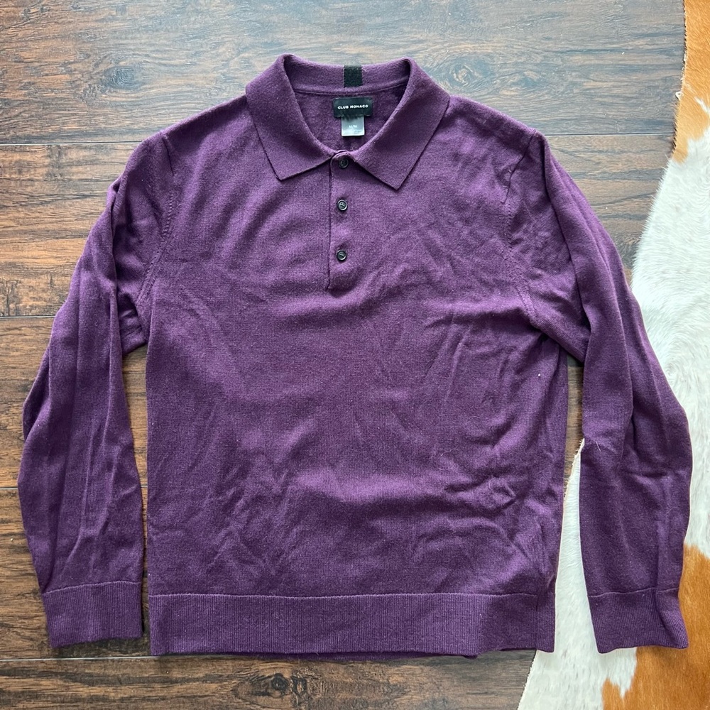 Club Monaco Deep Purple Knit Polo